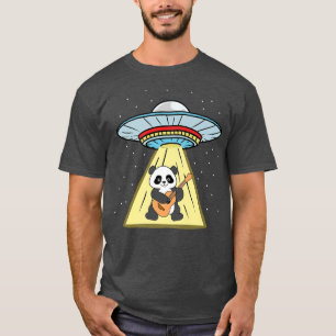 Ufo Abduction Panda Plays Guitar Premium T-shirt
