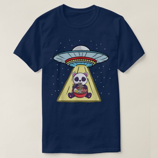 Ufo Abduction Panda Ramen Noodles T-shirt (Design voorkant)