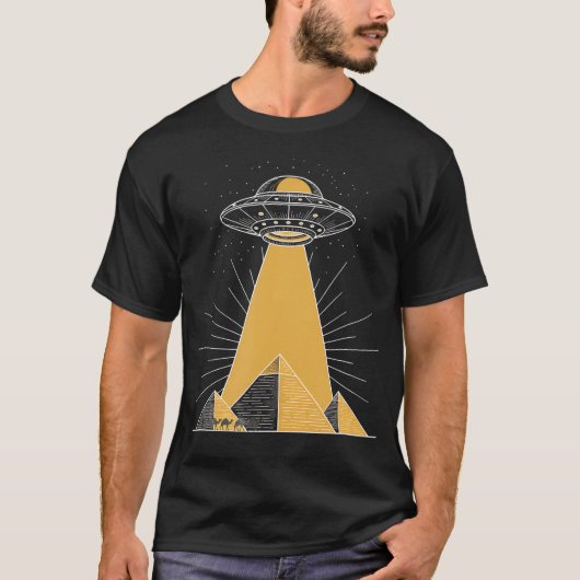 Ufo Abduction Pyramid Alien Beam Sci Fi Ufo T-shirt (Voorkant)