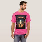 UFO Abduction Retro Alien Sci Fi Space Shirt Flyin (Voorkant volledig)