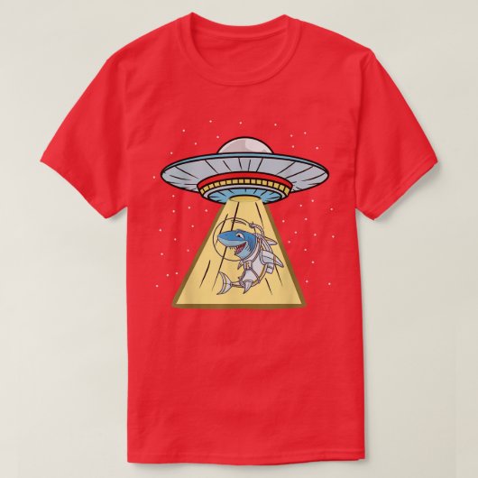 Ufo Abduction Shark Astronaut T-shirt (Design voorkant)