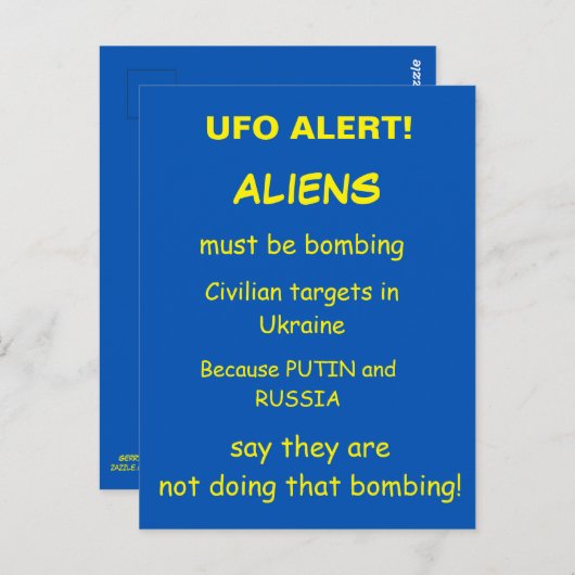 UFO-ALERT BRIEFKAART (Voorkant / Achterkant)