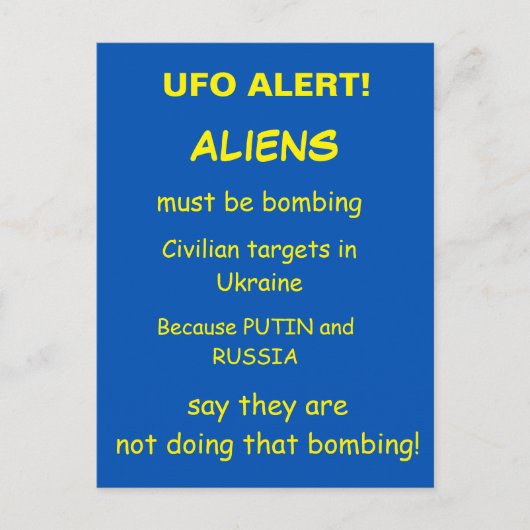 UFO-ALERT BRIEFKAART (Voorkant)