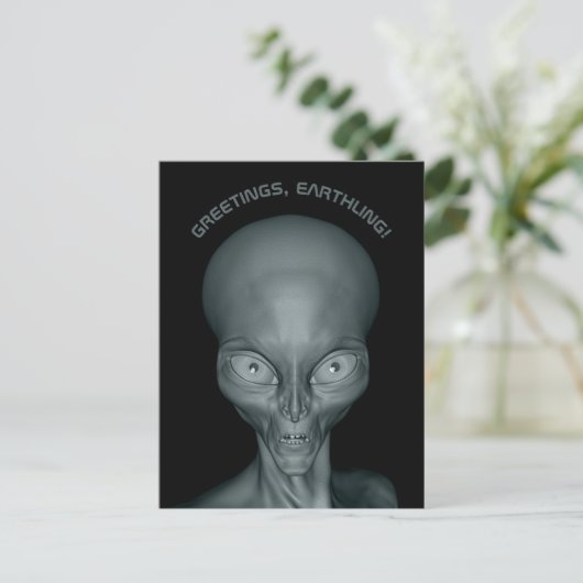 UFO Alien aangepast briefkaart (Staand voorkant)