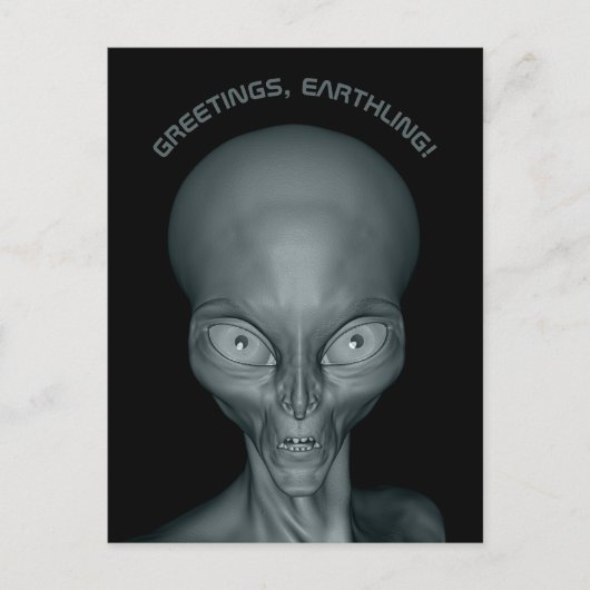 UFO Alien aangepast briefkaart (Voorkant)