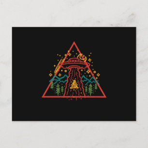 UFO Alien Abduction Aliens Mountain Natuur Illumin Briefkaart