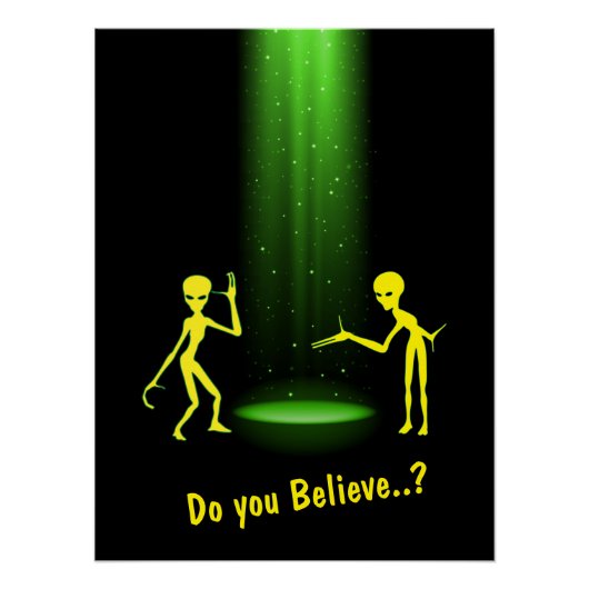 UFO Alien Abduction 👽 Geloof je? Perfect Poster (Voorkant)
