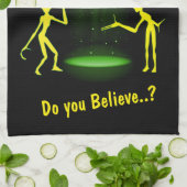 UFO Alien Abduction 👽 Geloof je? Theedoek (Gevouwen)