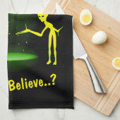 UFO Alien Abduction 👽 Geloof je? Theedoek (Quarter Fold)