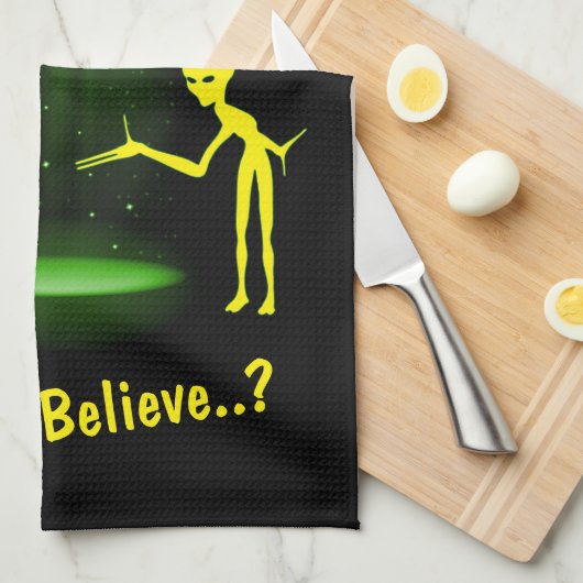 UFO Alien Abduction 👽 Geloof je? Theedoek (Quarter Fold)