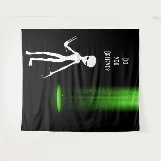 UFO Alien Abduction 👽 Geloof je? Wandkleed (Voorkant (horizontaal))