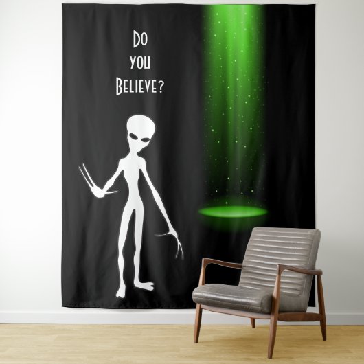 UFO Alien Abduction 👽 Geloof je? Wandkleed (In situ)