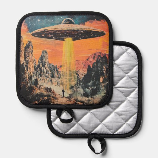 UFO Alien Abduction Pannenlap (Voorkant / Achterkant)