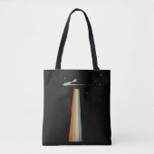 UFO Alien Abduction Retro Spaceship Tote Bag (Voorkant)