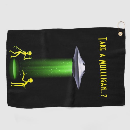 UFO Alien Abduction 👽 Waarheid Mulligan Golfhanddoek (Horizontaal)