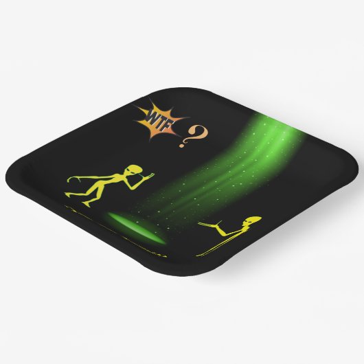 UFO Alien Abduction 👽 Zijn we verloren? WTF? Papieren Bordje (Gebogen)