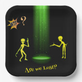 UFO Alien Abduction 👽 Zijn we verloren? WTF? Papieren Bordje (Voorkant)