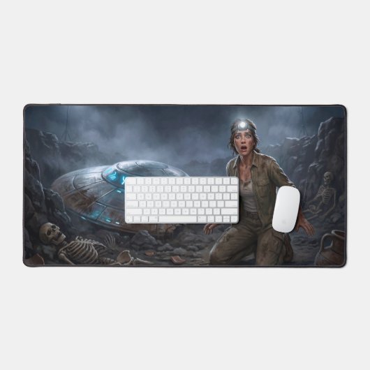 UFO Alien Archeologist Digging Site Paranormal Bureaumat (Keyboard & Muis)