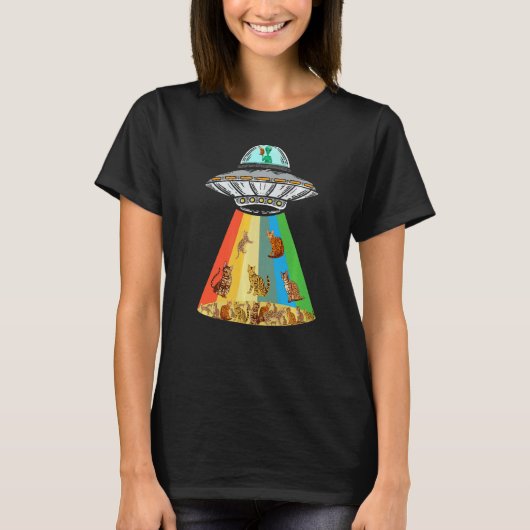 Ufo Alien Bengaalse Kat T-shirt (Voorkant)