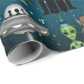 UFO, Alien, Bigfoot Cryptid Birthday Cadeaupapier (Rol Hoek)