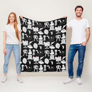 UFO, Alien, Bigfoot Cryptid Fleece Deken