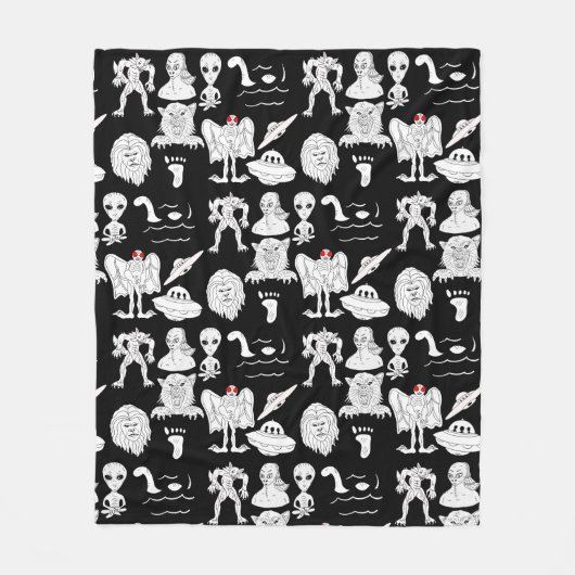UFO, Alien, Bigfoot Cryptid Fleece Deken (Voorkant)