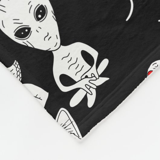 UFO, Alien, Bigfoot Cryptid Fleece Deken (Hoek)