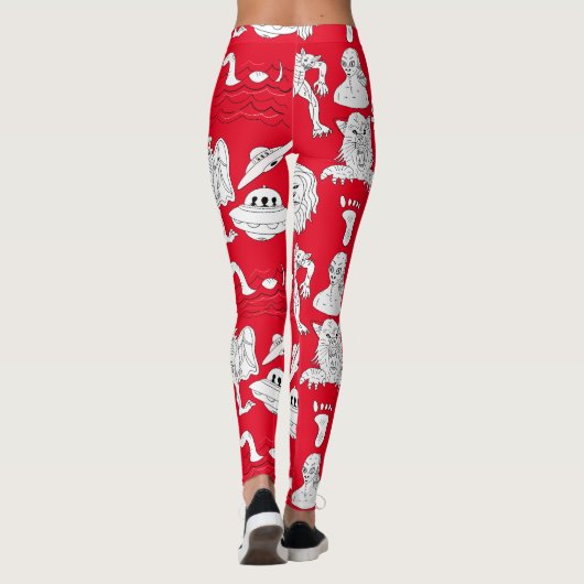 UFO, Alien, Bigfoot Cryptid Leggings (Achterkant)