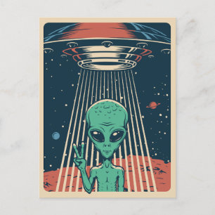 UFO Alien Briefkaart