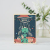 UFO Alien Briefkaart (Staand voorkant)