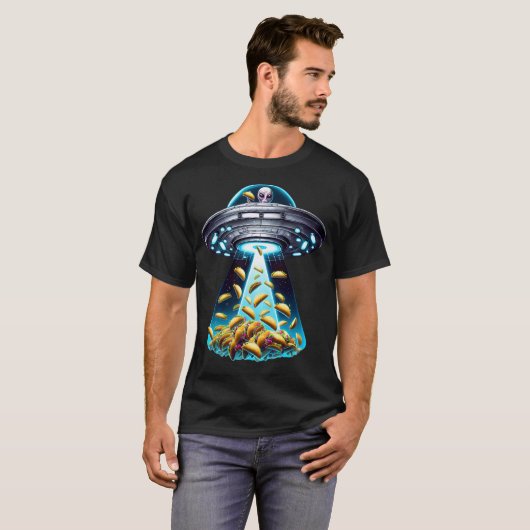 Ufo Alien Eating Tacos Taco Lover Funny T-shirt (Voorkant volledig)