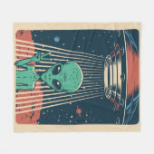 UFO Alien Fleece Deken (Voorkant (Horizontaal))