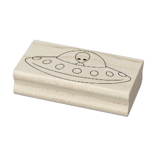 UFO Alien Flying Saucer Rubber Stamp Rubberstempel