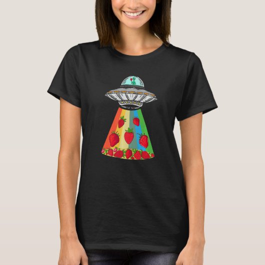 Ufo Alien Fruitarian Summer Strawberry T-shirt (Voorkant)