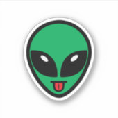 UFO Alien Green Head Sticker (Voorkant)
