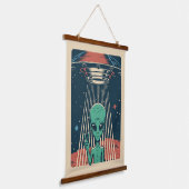 UFO Alien Hangend Wandkleed (Gebogen)