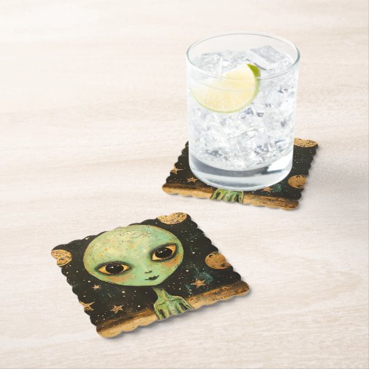 UFO Alien Kartonnen Onderzetters (Insitu)