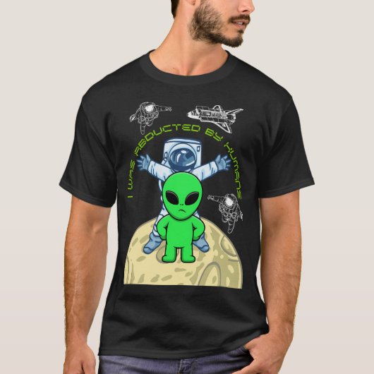 UFO Alien ontvoerd door mensen T-shirt (Voorkant)