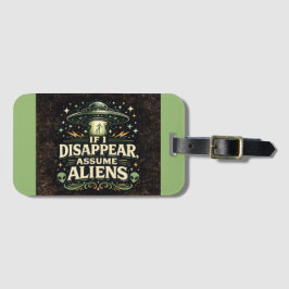 UFO Alien Ontvoering Humor Bagagelabel