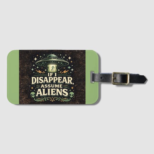 UFO Alien Ontvoering Humor Bagagelabel (Voorkant (horizontaal))