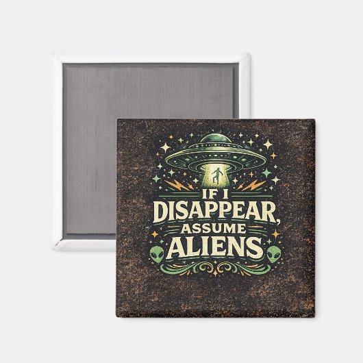 UFO Alien Ontvoering Humor Magneet (Voorkant / Achterkant)