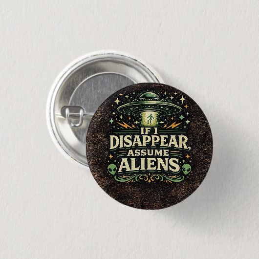 UFO Alien Ontvoering Humor Ronde Button 3,2 Cm (Voorkant /achterkant)