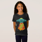 UFO Alien Ontvoering Pizza Fast Food Lover Sci Fi  T-shirt (Voorkant volledig)