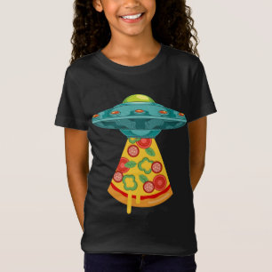 UFO Alien Ontvoering Pizza Fast Food Lover Sci Fi T-shirt