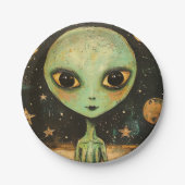 UFO Alien Papieren Bordje (Voorkant)