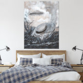 UFO, Alien, Roswell Crash Canvas Afdruk (Insitu (Slaapkamer))