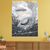UFO, Alien, Roswell Crash Canvas Afdruk (Insitu (Woonkamer))