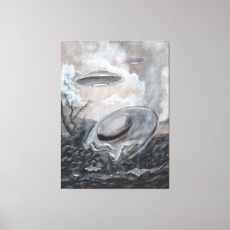 UFO, Alien, Roswell Crash Canvas Afdruk
