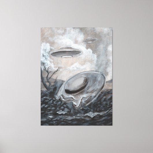 UFO, Alien, Roswell Crash Canvas Afdruk (Voorkant)