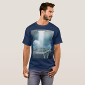 UFO Alien Ruimteschip Hitchhiker Tee T-Shirt (Voorkant volledig)